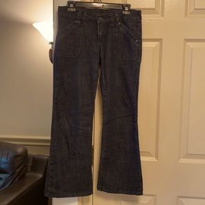 Designer denim jeans wide legs and cool accents